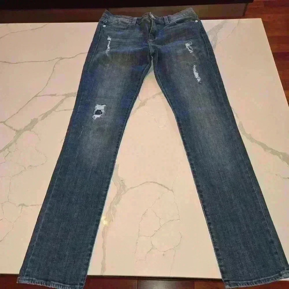 Rock&Republic Womens Berlin Distressed Embellished Stretch Skinny Jeans Size 10 - Picture 8 of 13